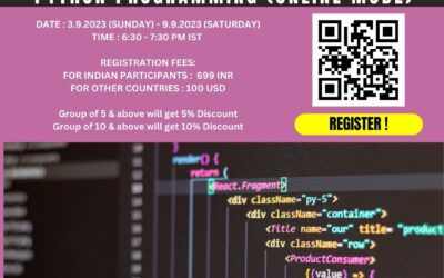 7 DAYS INTERNATIONAL INTERNSHIP ON PYTHON PROGRAMMING (ONLINE MODE)