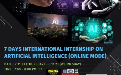 7 DAYS INTERNATIONAL INTERNSHIP ON ARTIFICIAL INTELLIGENCE (ONLINE MODE)