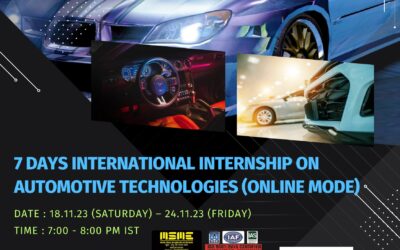 7 DAYS INTERNATIONAL INTERNSHIP ON AUTOMOTIVE TECHNOLOGIES (ONLINE MODE)