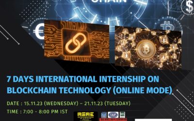 DAYS INTERNATIONAL INTERNSHIP ON BLOCKCHAIN TECHNOLOGY (ONLINE MODE)