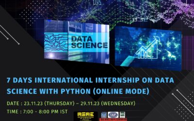 7 DAYS INTERNATIONAL INTERNSHIP ON DATA SCIENCE WITH PYTHON (ONLINE MODE)
