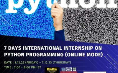 7 DAYS INTERNATIONAL INTERNSHIP ON PYTHON PROGRAMMING (ONLINE MODE)